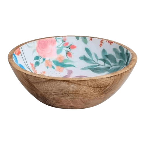 WOOD PRINTED BOWL (DECAL)